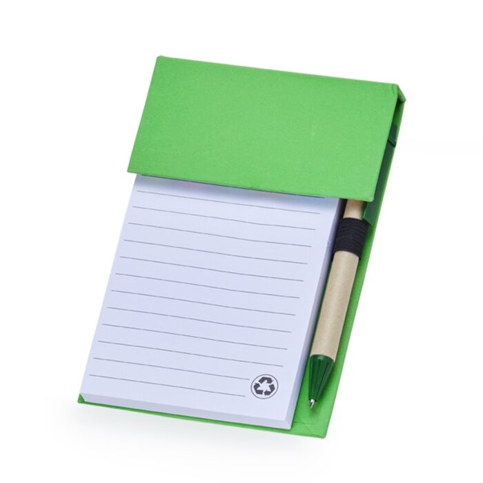 Bloco-de-Anotacoes-com-Autoadesivos-e-Caneta-VERDE-16153-1681302785 Bloco de Anotações com Autoadesivos e Caneta