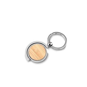 Chaveiro Circular Metal Bambu