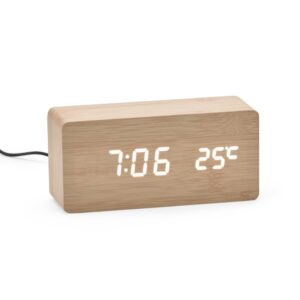 Relógio Despertador de Madeira