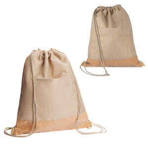 Sacola/Mochila em Poliéster 600D e Cortiça (34x38cm) - BP0004P