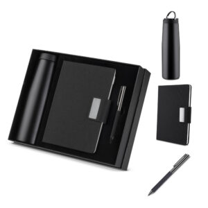 Kit escritório Caderno, Garrafa e Caneta Metalica - CJ300P