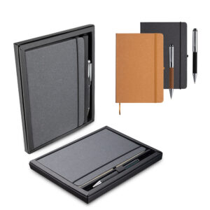 Kit Escritório A5 Capa em Couro Reciclado e Caneta Metalica - CAD180